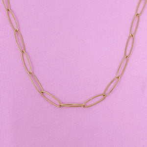 Charming Gold Paper Clip Chain Necklace