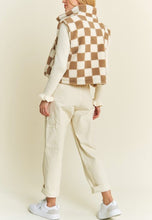 Load image into Gallery viewer, Looks of Love Checkered Sherpa Crop Vest