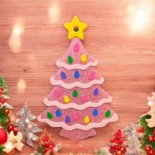 Load image into Gallery viewer, Pink Christmas Tree Car Freshie in Eskimo Kisses