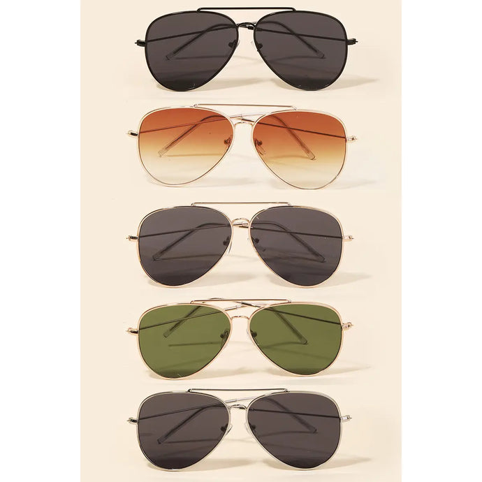 Reverse Lens Aviator Sunglasses Gold/Green