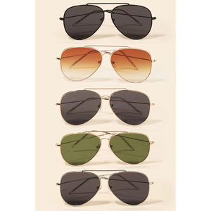 Reverse Lens Aviator Sunglasses Black/Gold