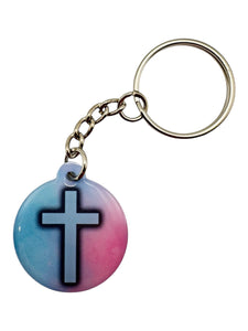 Versible Pastel + Cross Tap to Pray Keychain