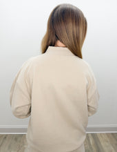 Load image into Gallery viewer, Lulu Mac Stitch Mockneck Terry Cloth Sweatshirt in Sand