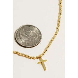 Cross Pendant Beaded Necklace