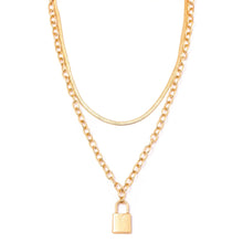 Load image into Gallery viewer, Layered Chain Paddock Pendant Necklace