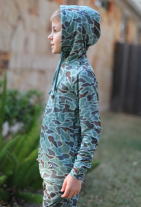 Burlebo Youth Performance Hoodie Retro Duck Camo