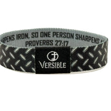 Load image into Gallery viewer, Versible Iron Sharpens Iron Bible Verse Wristband