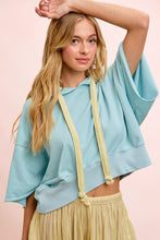 Load image into Gallery viewer, Not My Problem Washed Terry Drawstring SS Hoodie Top