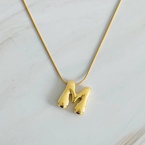 Balloon Letter Gold Initial Necklace