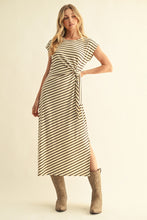 Load image into Gallery viewer, Only Living Soul Side Slit Hem Stripe Midi Dress