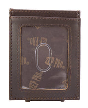 Load image into Gallery viewer, MSU Bulldogs Magnetic Front Pocket Old School Camo Leather Wallet: Brown/Tan