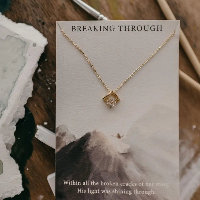 Dear Heart Breaking Through Necklace