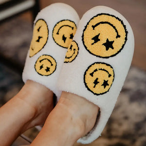 Star and Lightening Eyes Happy Face Slippers