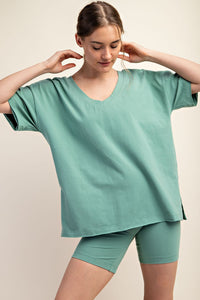 Everything That I Wanted Oversized Reversible Tee Sage