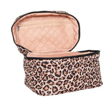 Load image into Gallery viewer, Travel Cosmetic Bag in Brown Leopard