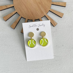 Tennis Gold Stud Clay Earrings