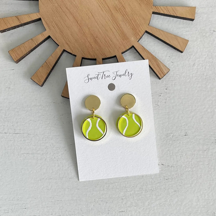 Tennis Gold Stud Clay Earrings