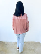 Load image into Gallery viewer, A Heart Like Mine Terry Knit Henley Top in Dusty Rose