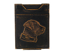 Load image into Gallery viewer, Lab Burnished Leather Magnetic Front Pocket Wallet