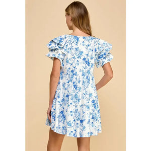 Saved My Soul Floral Print V Neck Dress