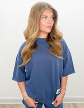 Load image into Gallery viewer, Lulu Mac SS Terry Cloth Top in Navy