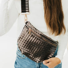 Load image into Gallery viewer, Pretty Simple Westlyn Woven Bum Bag in Metallic Gunmetal