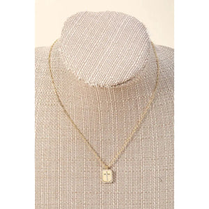 Pave Rectangle Cross Pendant Necklace