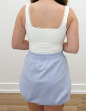 Load image into Gallery viewer, Excuse Me Scuba Bubble Mini Skirt in Light Blue