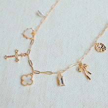 Load image into Gallery viewer, Cross Clover Multi Charm Necklace