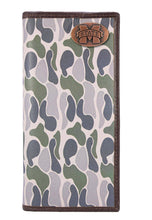 Load image into Gallery viewer, MSU Bulldogs Men's Secretary Old School Camo Leather Wallet:Green/Gray