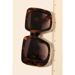 Acetate Square Frame Sunglasses Tortoise