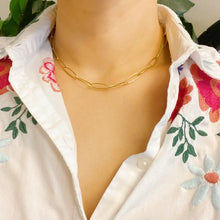 Load image into Gallery viewer, Charming Gold Paper Clip Chain Necklace