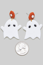 Load image into Gallery viewer, The Friendly Halloween Ghost Drop Earrings