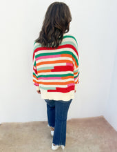 Load image into Gallery viewer, Never Gets Old Color Block Crochet Sweater