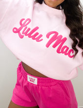 Load image into Gallery viewer, Lulu Mac Script Sweatshirt in Lt Pink/Bubblegum