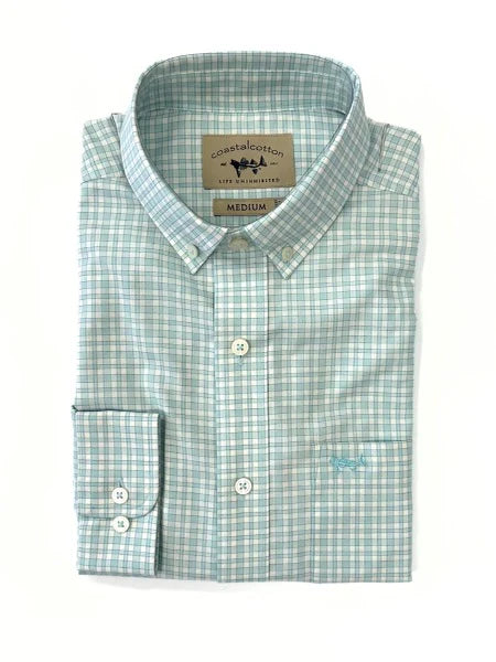 Coastal Cotton Aqua LS Sport Shirt