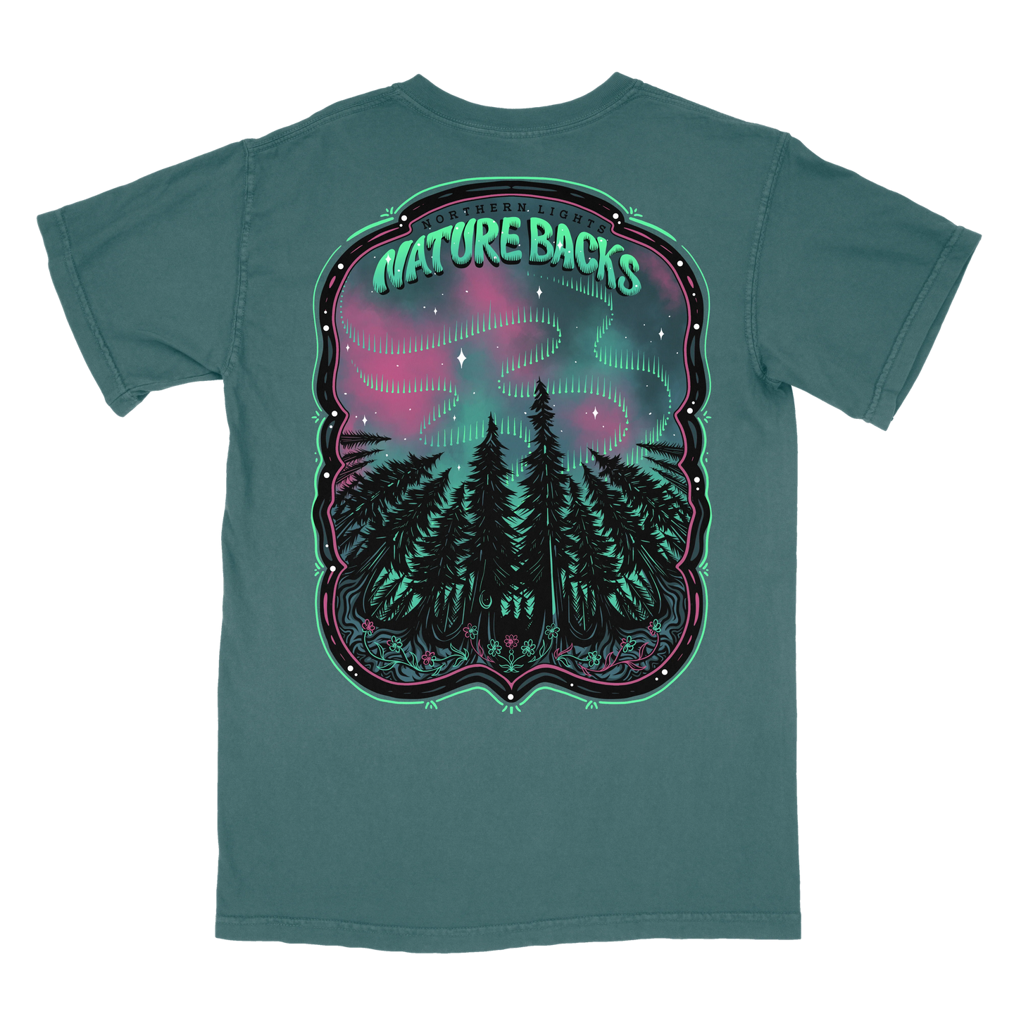 Nature Backs Northern Lights SS Tee Spruce