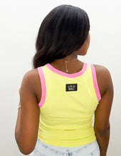 Load image into Gallery viewer, Lulu Mac Logo Tank in Neon Yellow/Bubblegum