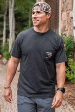 Load image into Gallery viewer, Burlebo Classic Deer Camo Signature Logo SS Tee Heather Black