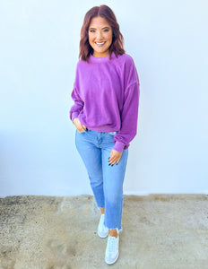 Cozy Cuddles Fleece Pullover in Lt Plum