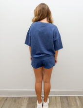 Load image into Gallery viewer, Lulu Mac SS Terry Cloth Top in Navy