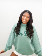 Load image into Gallery viewer, Lulu Mac Script Sweatshirt in Green/Dk.Green