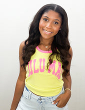 Load image into Gallery viewer, Lulu Mac Logo Tank in Neon Yellow/Bubblegum