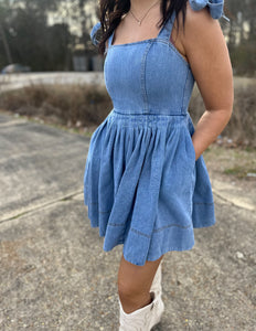 Halfway To Your Heart Denim Mini Dress