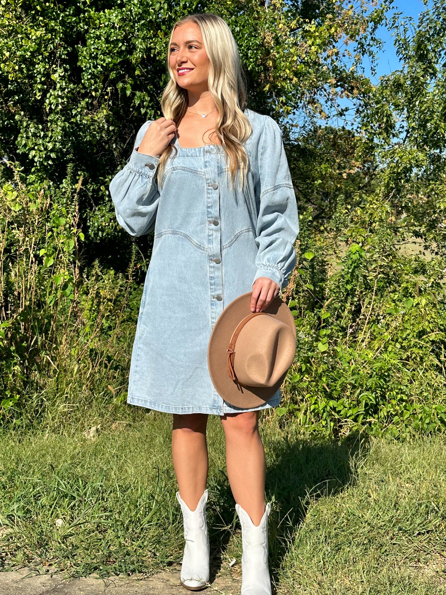 Irresistibly Sweet Denim Dress