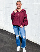 Load image into Gallery viewer, Pretty Girls Elastic Hem Hoodie Burgundy