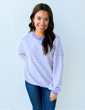 Load image into Gallery viewer, Feeling Girly &amp; Cute Stripe Drop Shoulder Top