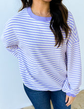 Load image into Gallery viewer, Feeling Girly &amp; Cute Stripe Drop Shoulder Top