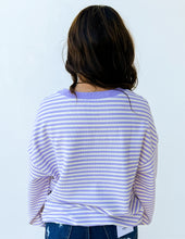 Load image into Gallery viewer, Feeling Girly &amp; Cute Stripe Drop Shoulder Top