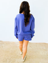 Load image into Gallery viewer, You Know Me Boat Neck Sweatshirt &amp; Shorts Set in Marlin